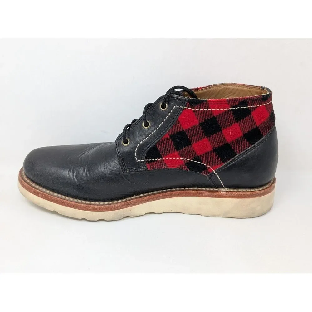 H.S. Trask Reserve Buffalo Plaid Chukka Boots Men's Size 9 M Made‎ in USA Vibram